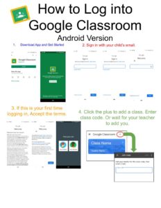 General Steps to log into Google Classroom from Android device